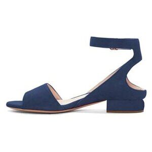 XYD Blue Strappy Low Heel Sandal Pumps for Women Open Toe Ankle Strap Slingback